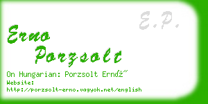 erno porzsolt business card